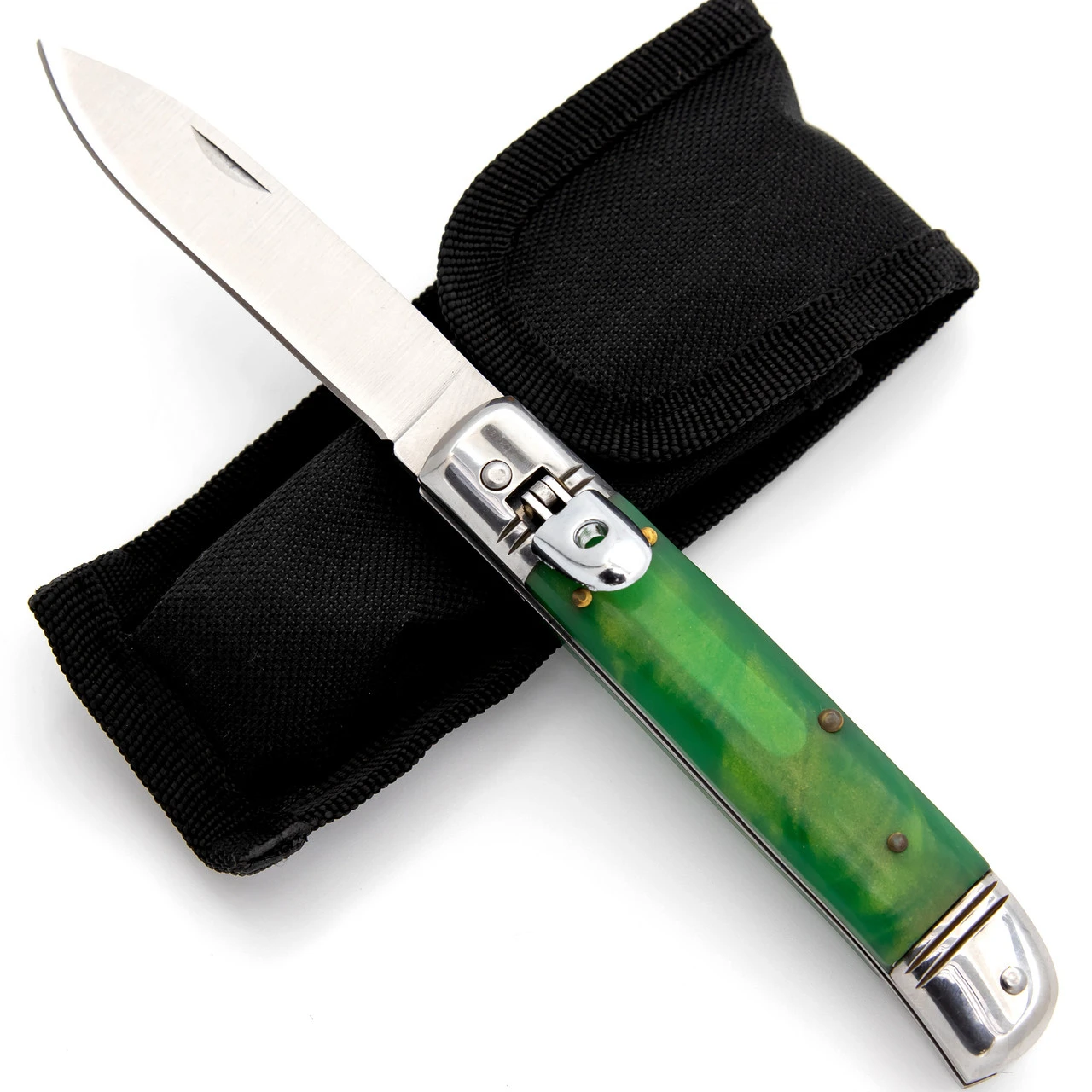 Automatic Volatile Toxin Lever Lock Knife With Translucent Green Handle 2 Automatic Volatile Toxin Lever Lock Knife With Translucent Green Handle - Image 2