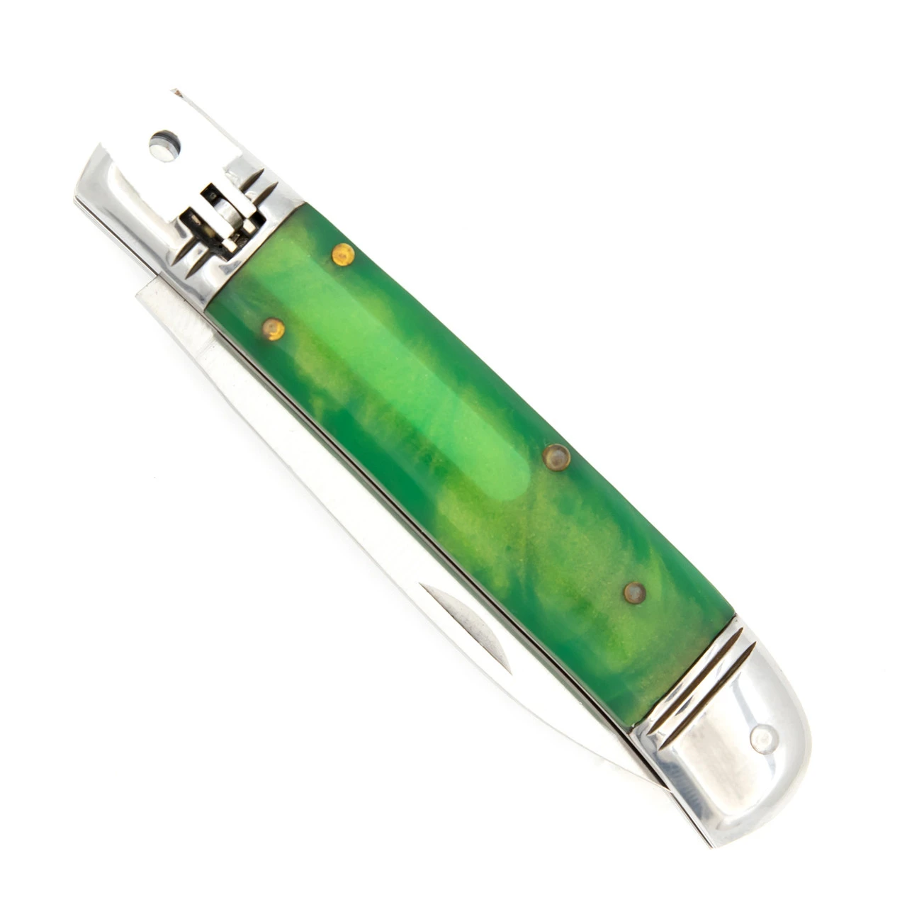 Automatic Volatile Toxin Lever Lock Knife With Translucent Green Handle 4 Automatic Volatile Toxin Lever Lock Knife With Translucent Green Handle - Image 4