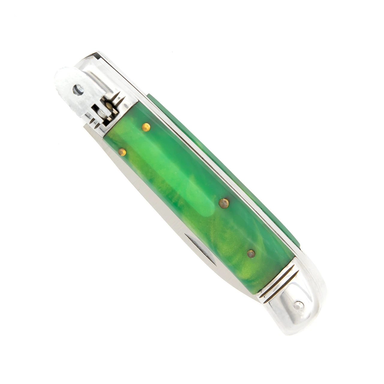 Automatic Volatile Toxin Lever Lock Knife With Translucent Green Handle 3 Automatic Volatile Toxin Lever Lock Knife With Translucent Green Handle - Image 3