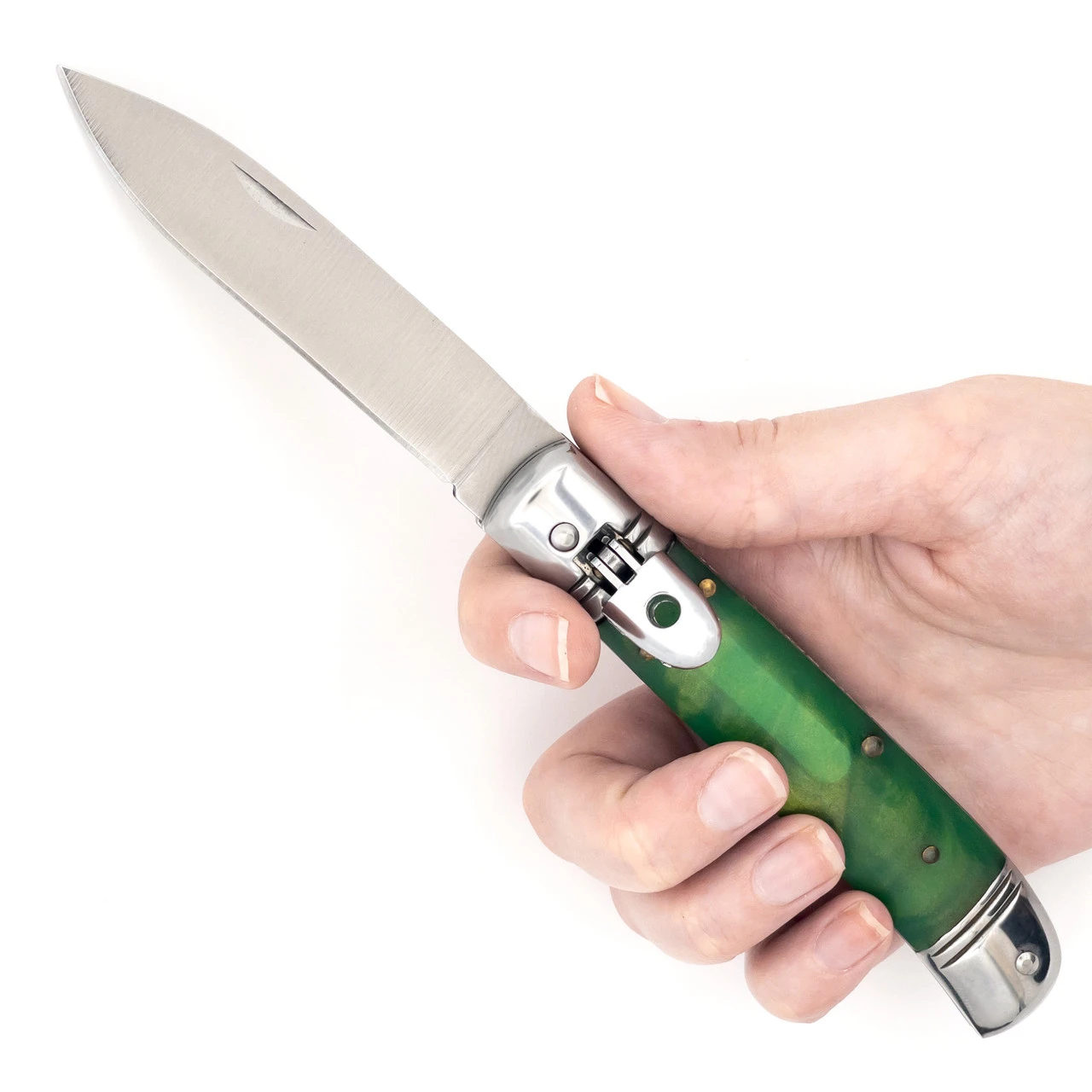 Automatic Volatile Toxin Lever Lock Knife With Translucent Green Handle 5 Automatic Volatile Toxin Lever Lock Knife With Translucent Green Handle - Image 5