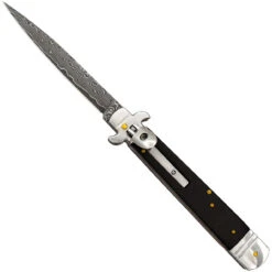 Sleepwalker Damascus Steel Automatic Lever Lock Stiletto Knife