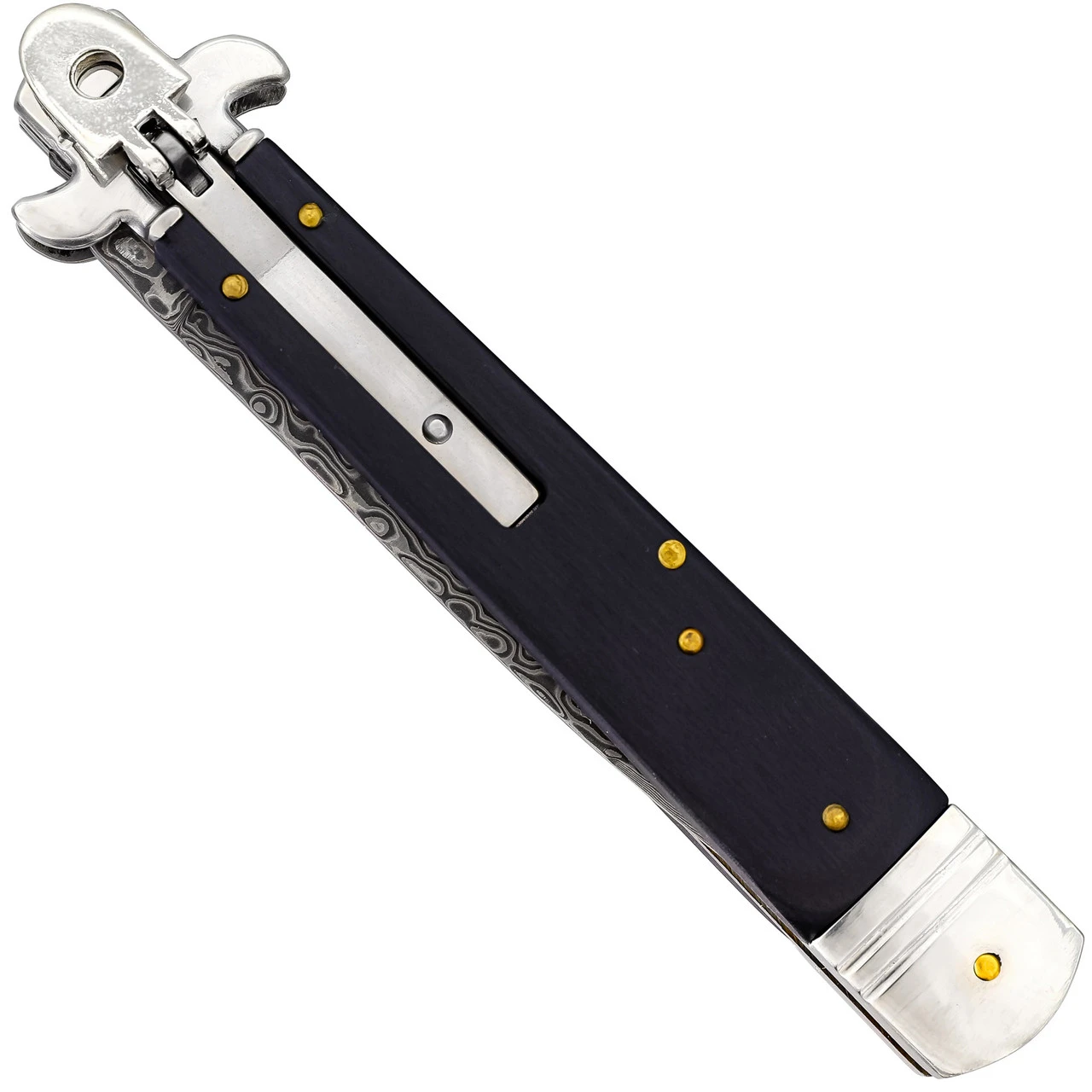 Sleepwalker Damascus Steel Automatic Lever Lock Stiletto Knife 2 Sleepwalker Damascus Steel Automatic Lever Lock Stiletto Knife - Image 2