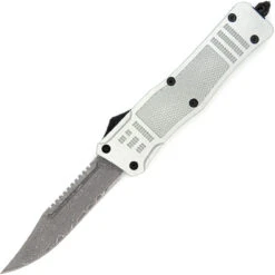 Screeching Metal Automatic Damascus OTF Out The Front Knife