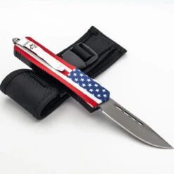 Simply The Best Automatic OTF American Flag Out The Front Pocket Knife