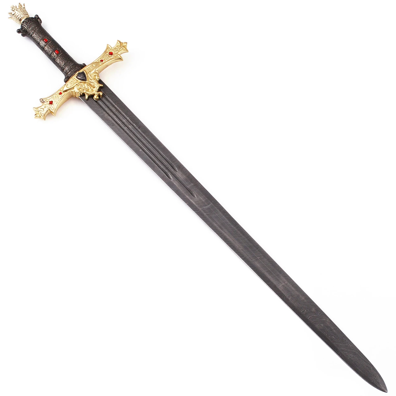 King Arthur Excalibur Gold Damascus Steel Medieval Sword 2 King Arthur Excalibur Gold Damascus Steel Medieval Sword - Image 2