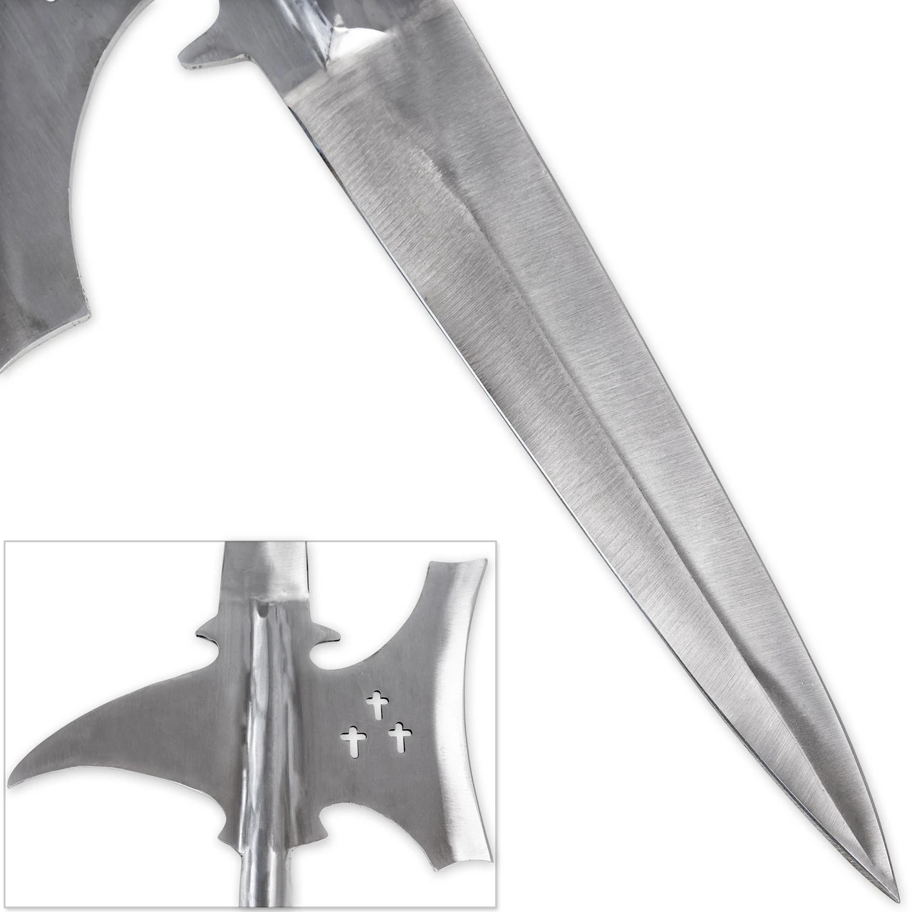 Coup De Grâce Medieval Functional Triple Edge Templar Knight Predrilled Historical Replica Halberd Spearhead 7 Coup De Grâce Medieval Functional Triple Edge Templar Knight Predrilled Historical Replica Halberd Spearhead - Image 7