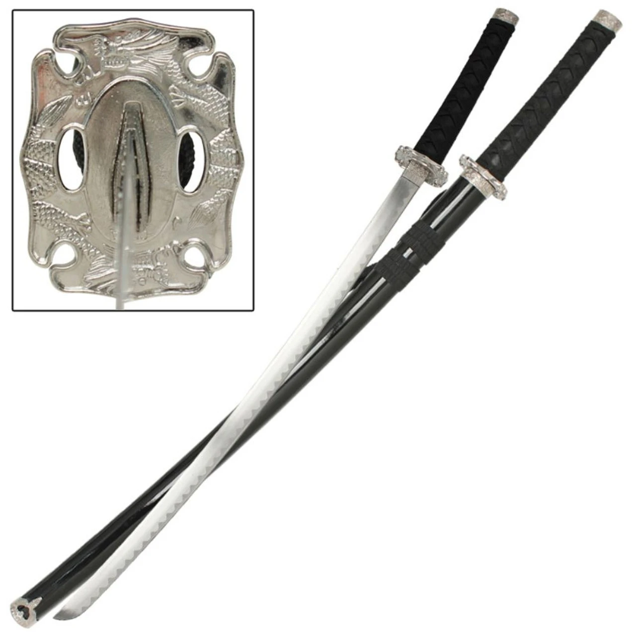 Japanese Katana Samurai Sword Black And Silver 3 Japanese Katana Samurai Sword Black And Silver - Image 3