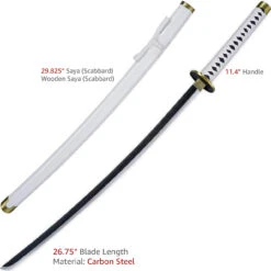 Zoro’s Wado Ichimonji Katana Replica Sword Carbon Steel 9 Zoro’s Wado Ichimonji Katana Replica Sword Carbon Steel -Daggers Store SS2431 70602.1645642682