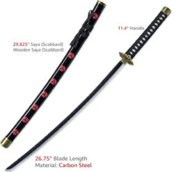 Zoro's Shusui Replica Sword | Darkened Steel Edge Katana -Daggers Store SS2435 12172.1645644896
