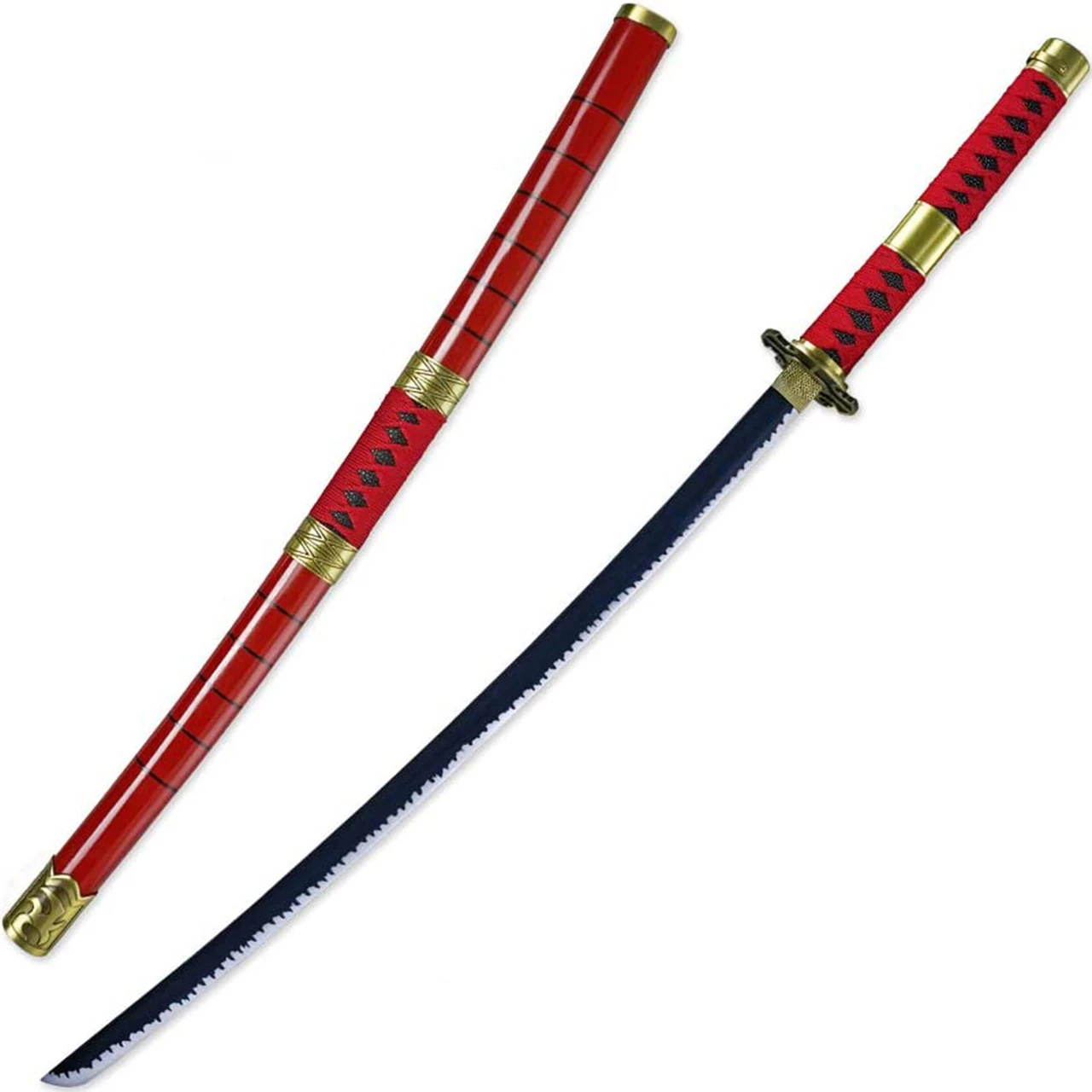 Zoro's Sandai Kitetsu Replica Sword | Patterned Hamon Blade Katana Carbon Steel 2 Zoro's Sandai Kitetsu Replica Sword | Patterned Hamon Blade Katana Carbon Steel - Image 2