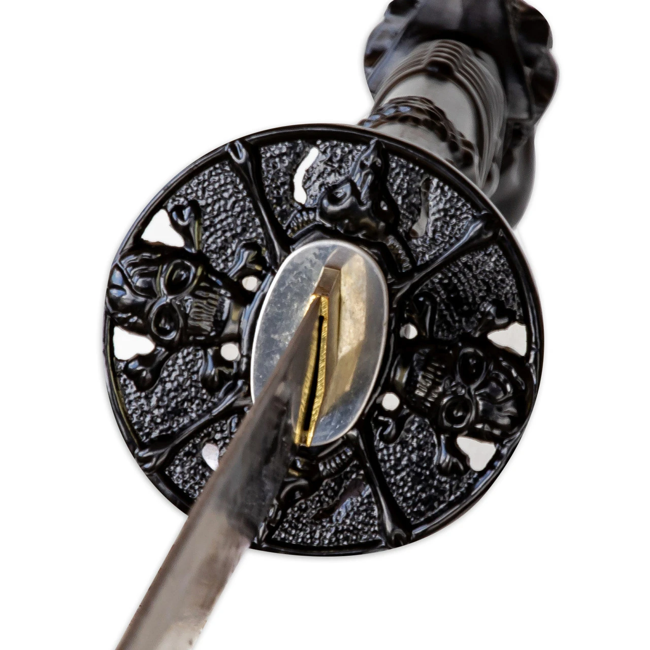 Pits Of Hell Skeleton Skull Samurai Katana | Japanese Shogunate Tokugawa Family Kamon Crest Bushido Historical Replica Sword 5 Pits Of Hell Skeleton Skull Samurai Katana | Japanese Shogunate Tokugawa Family Kamon Crest Bushido Historical Replica Sword - Image 5