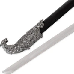 Sea Of Flames Dragon Serpent Silver Ceremonial Royal Dynasty Saber Sword W/ Hard Scabbard -Daggers Store SS2729 94510.1682449861