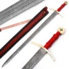 Fire Quest Knights Of Templar Damascus Steel Medieval Arming Sword
