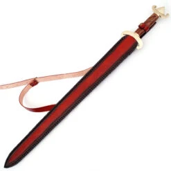 Carolingian Revival Forged Damascus Sword Triangle Brass Pommel Leather Sheath Included -Daggers Store SSD2274 12817.1595342770