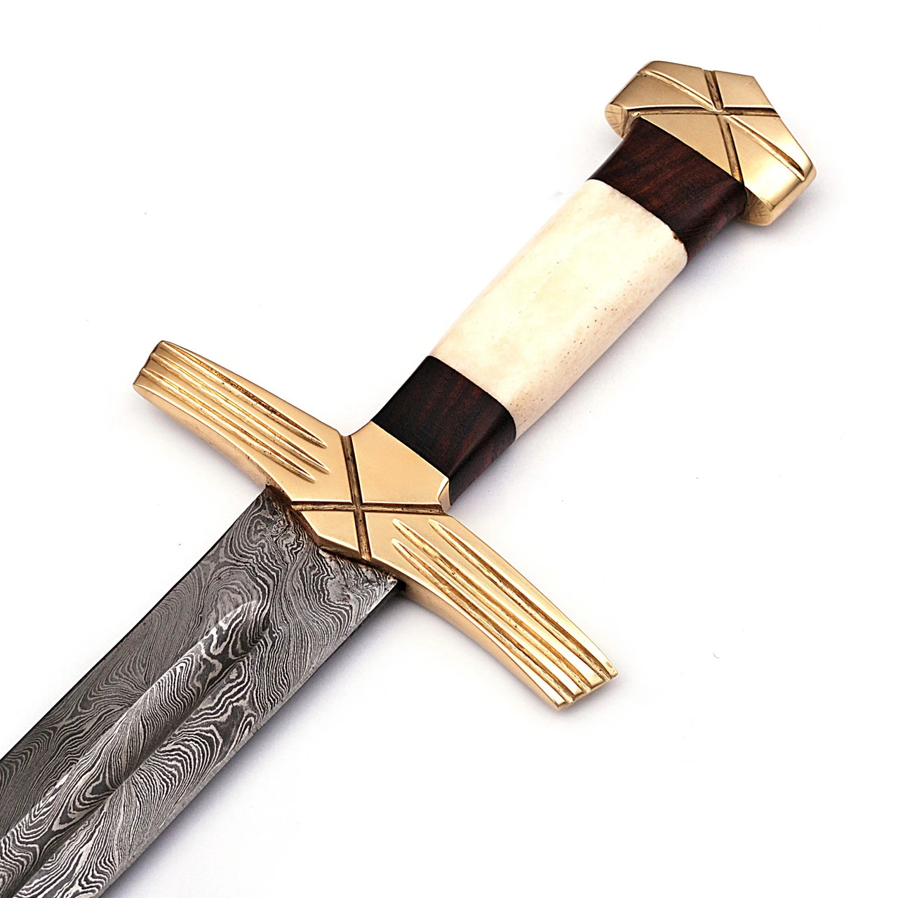 Formidable King Pattern Welded Damascus Steel Viking Sword 5 Formidable King Pattern Welded Damascus Steel Viking Sword - Image 5