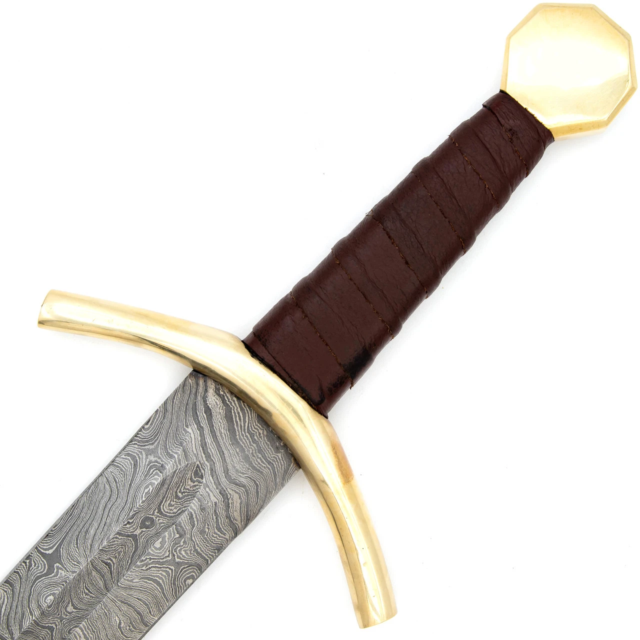 Kingslayer Damascus Steel Full Tang Medieval Arming Style Sword 3 Kingslayer Damascus Steel Full Tang Medieval Arming Style Sword - Image 3