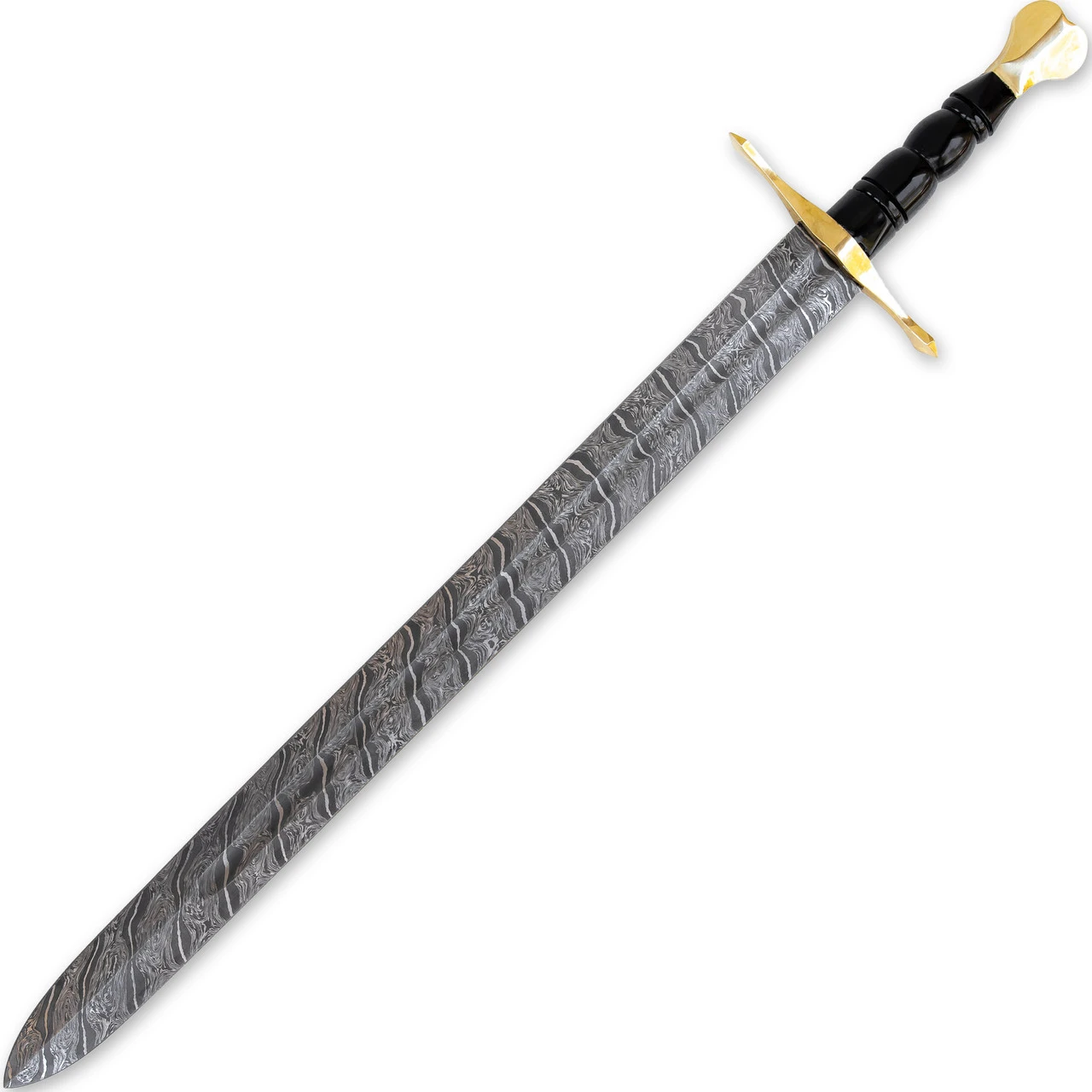 Jewel Of The Nation Medieval European Damascus Steel Arming Sword With Sheath 1 Jewel Of The Nation Medieval European Damascus Steel Arming Sword With Sheath