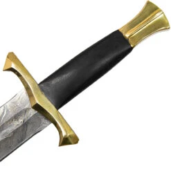Pursuit Of Honor Medieval Damascus Steel Sword W/ Brass Hilt & Leather Wrapped Handle 9 Pursuit Of Honor Medieval Damascus Steel Sword W/ Brass Hilt & Leather Wrapped Handle -Daggers Store SSD3135 03 09469.1689952363