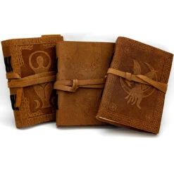 Old-fashioned Cursive Embossed Leather-Bound Journal Choice Of Design -Daggers Store VAR IN60933 65426.1674141779