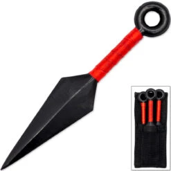 Set Of 3 Mini Anime Themed Metal Throwing Kunai Knives -Daggers Store WG8012RD 18351.1680710666