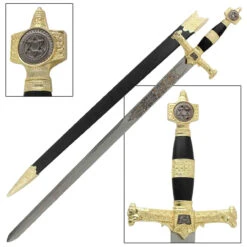 King Solomon Medieval Crusader Replica Longsword - Black -Daggers Store WG891 05854.1564501633