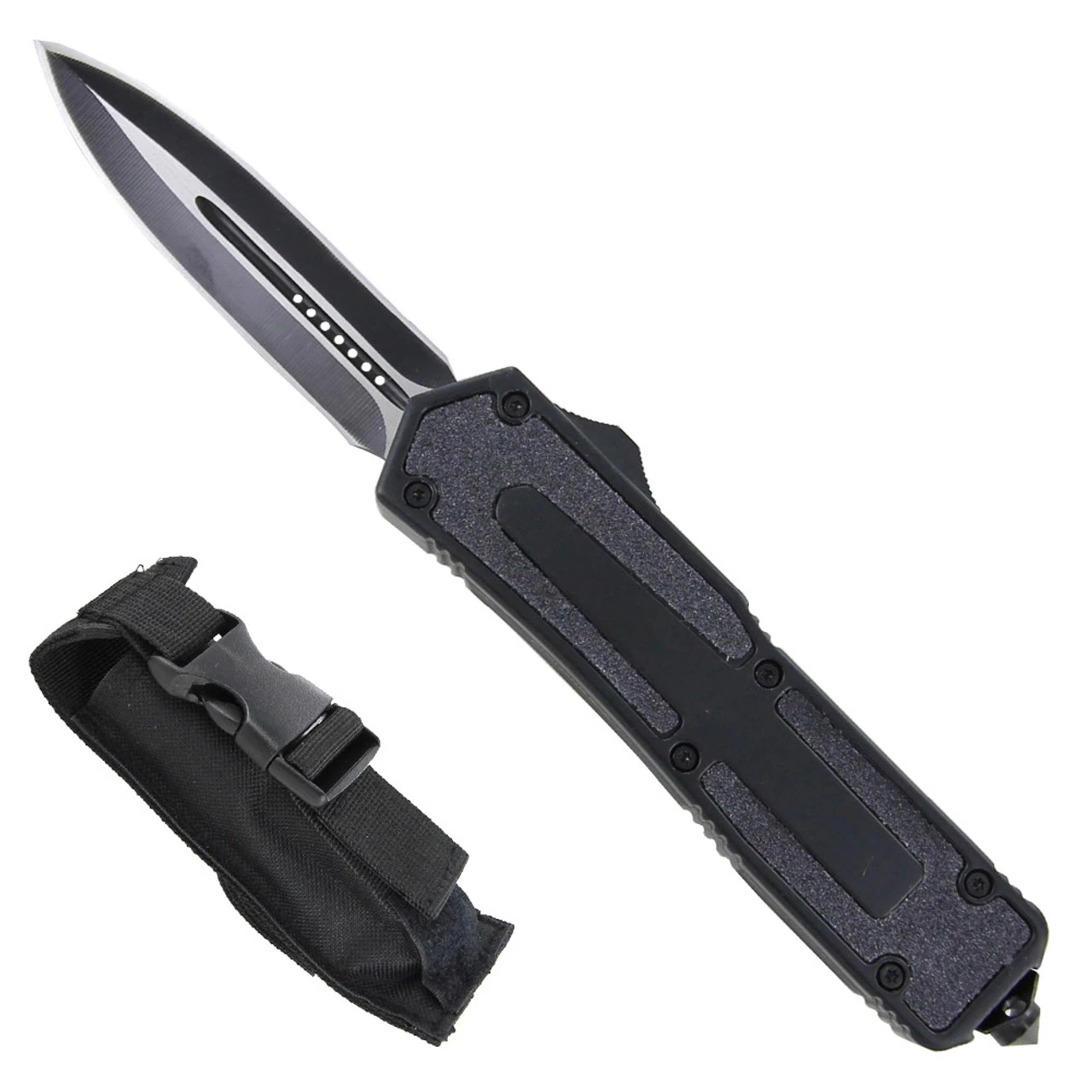 Automatic Titan Black OTF Double Edge Knife 1 Automatic Titan Black OTF Double Edge Knife
