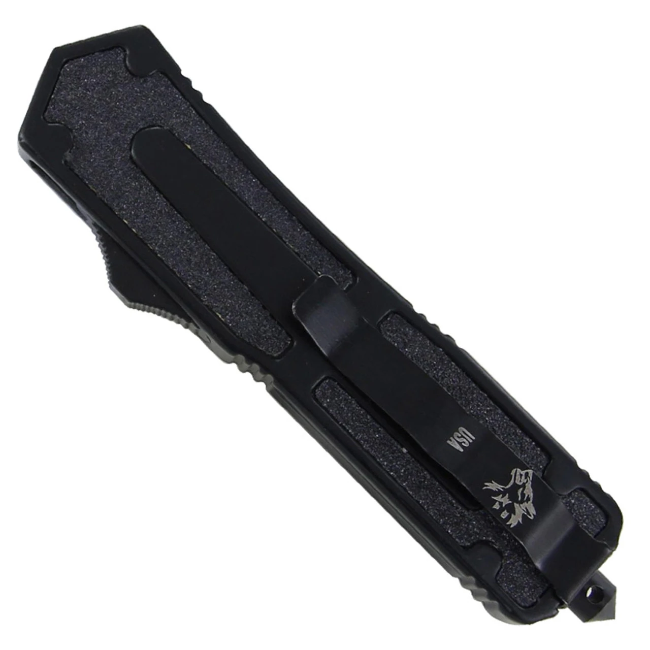 Automatic Titan Black OTF Double Edge Knife 3 Automatic Titan Black OTF Double Edge Knife - Image 3