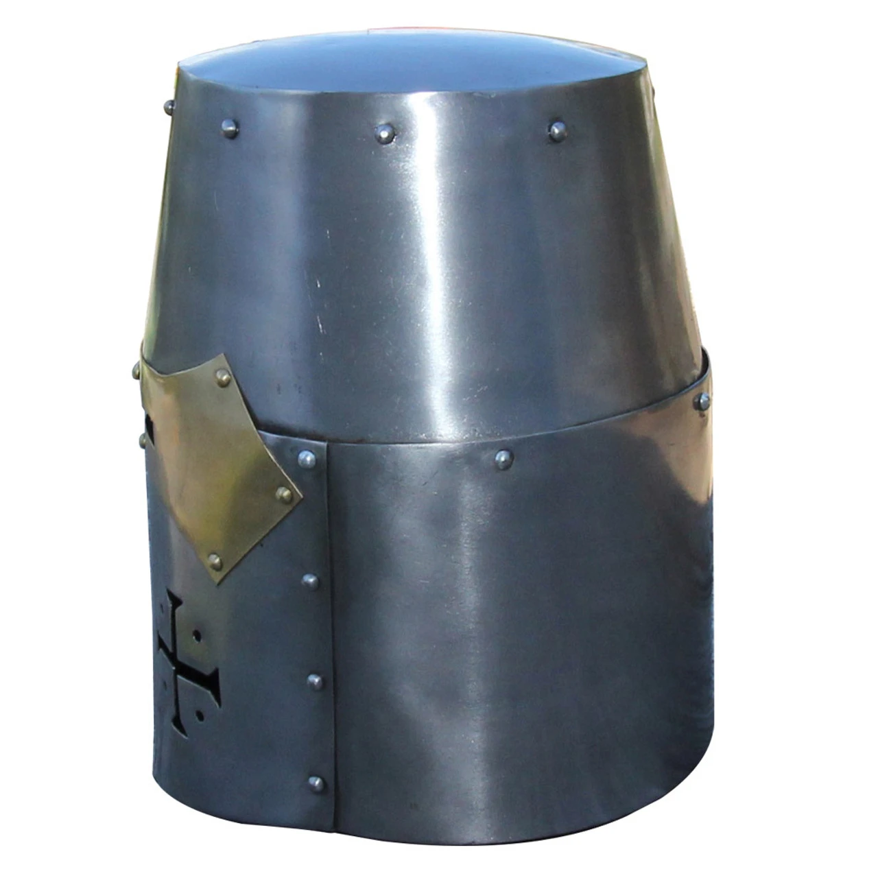 Late Twelfth Century 20g Steel Crusader Templar Knight Great Helm 2 Late Twelfth Century 20g Steel Crusader Templar Knight Great Helm - Image 2