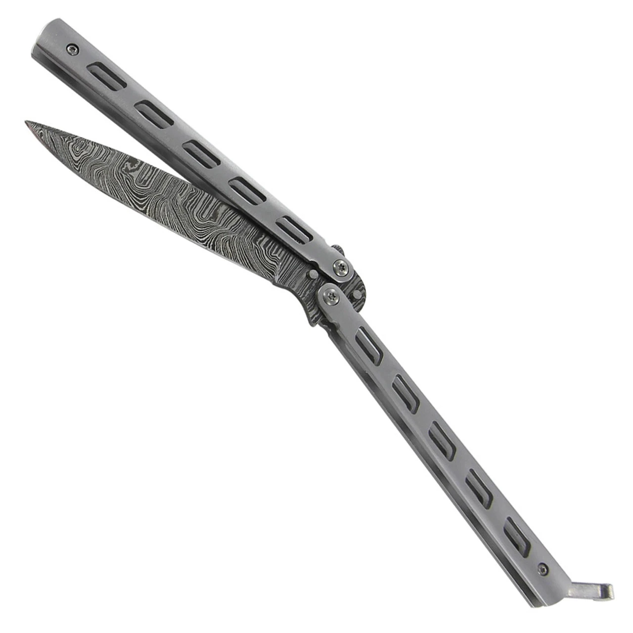 Damascus Steel Helter Skelter Butterfly Knife 2 Damascus Steel Helter Skelter Butterfly Knife - Image 2