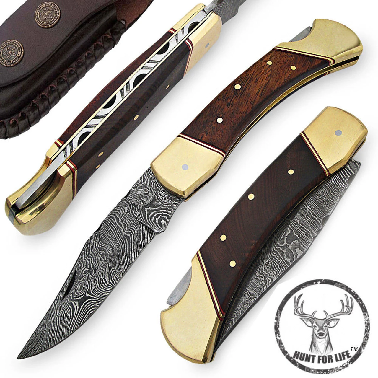 Hunt For Life Alpine Zone Damascus Steel Lockback Knife 4 Hunt For Life Alpine Zone Damascus Steel Lockback Knife - Image 4