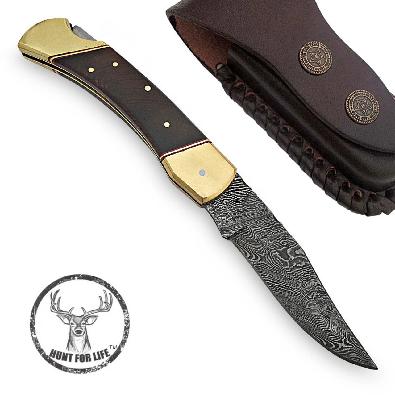 Hunt For Life Alpine Zone Damascus Steel Lockback Knife 2 Hunt For Life Alpine Zone Damascus Steel Lockback Knife - Image 2