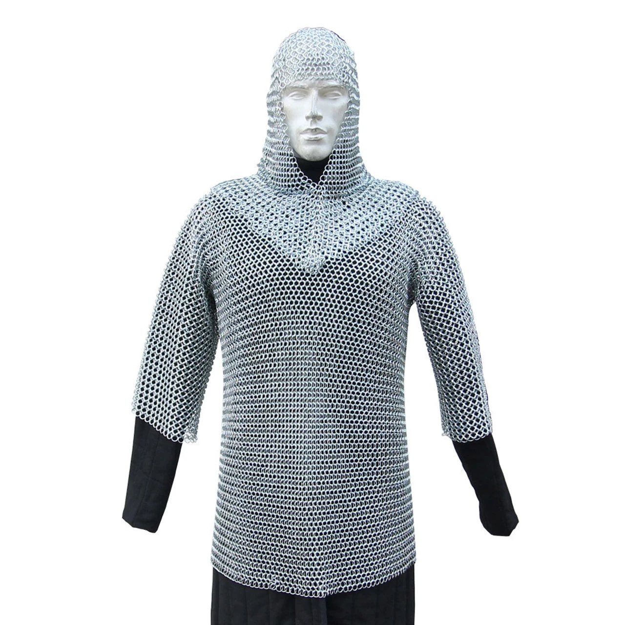 Functional 16g Chainmail Armor With Coif Set 1 Functional 16g Chainmail Armor With Coif Set