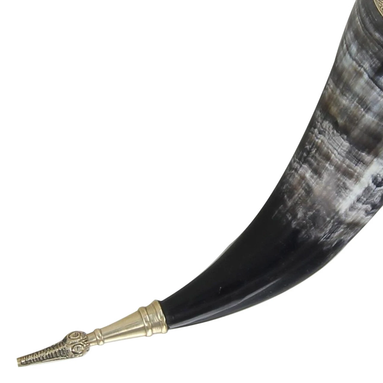 Hand Carved Fenrir Viking Warrior Drinking Horn 3 Hand Carved Fenrir Viking Warrior Drinking Horn - Image 3