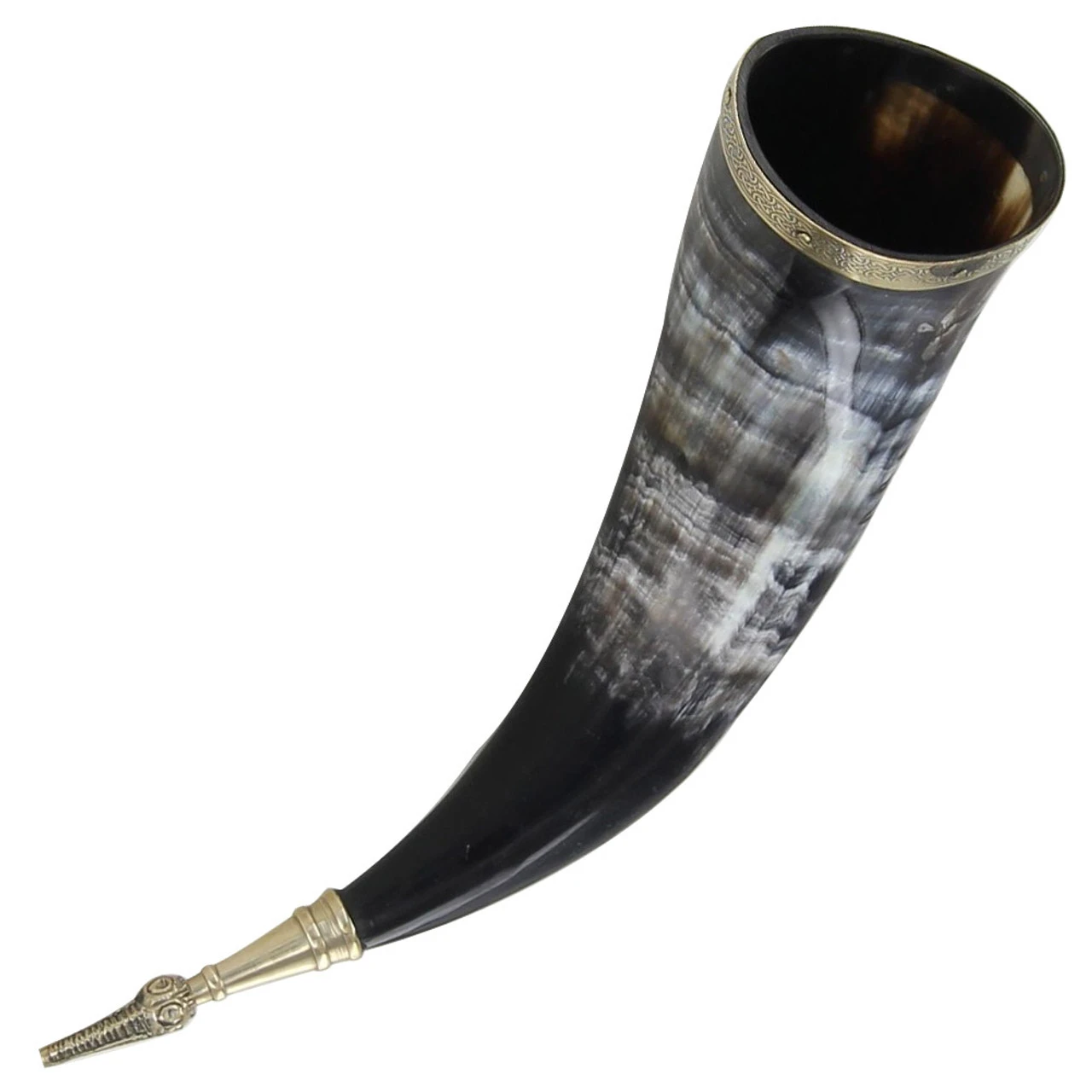 Hand Carved Fenrir Viking Warrior Drinking Horn 1 Hand Carved Fenrir Viking Warrior Drinking Horn