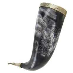 Hand Carved Fenrir Viking Warrior Drinking Horn 7 Hand Carved Fenrir Viking Warrior Drinking Horn -Daggers Store hand carved fenrir viking warrior drinking horn 94230.1564504899