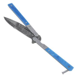 Heavy Duty Damascus Bourbon Blues Butterfly Knife