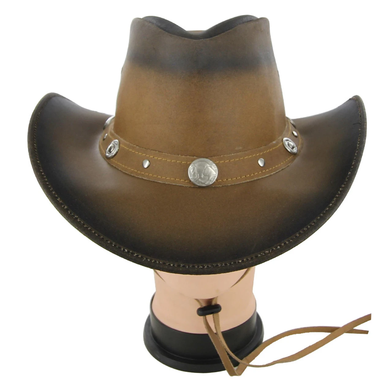 Leather Buffalo Nickel Prairie Dog Hat 2 Leather Buffalo Nickel Prairie Dog Hat - Image 2