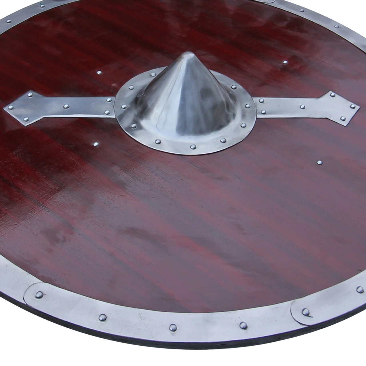 Handcrafted Viking LegacyWooden Battle Shield 2 Handcrafted Viking LegacyWooden Battle Shield - Image 2