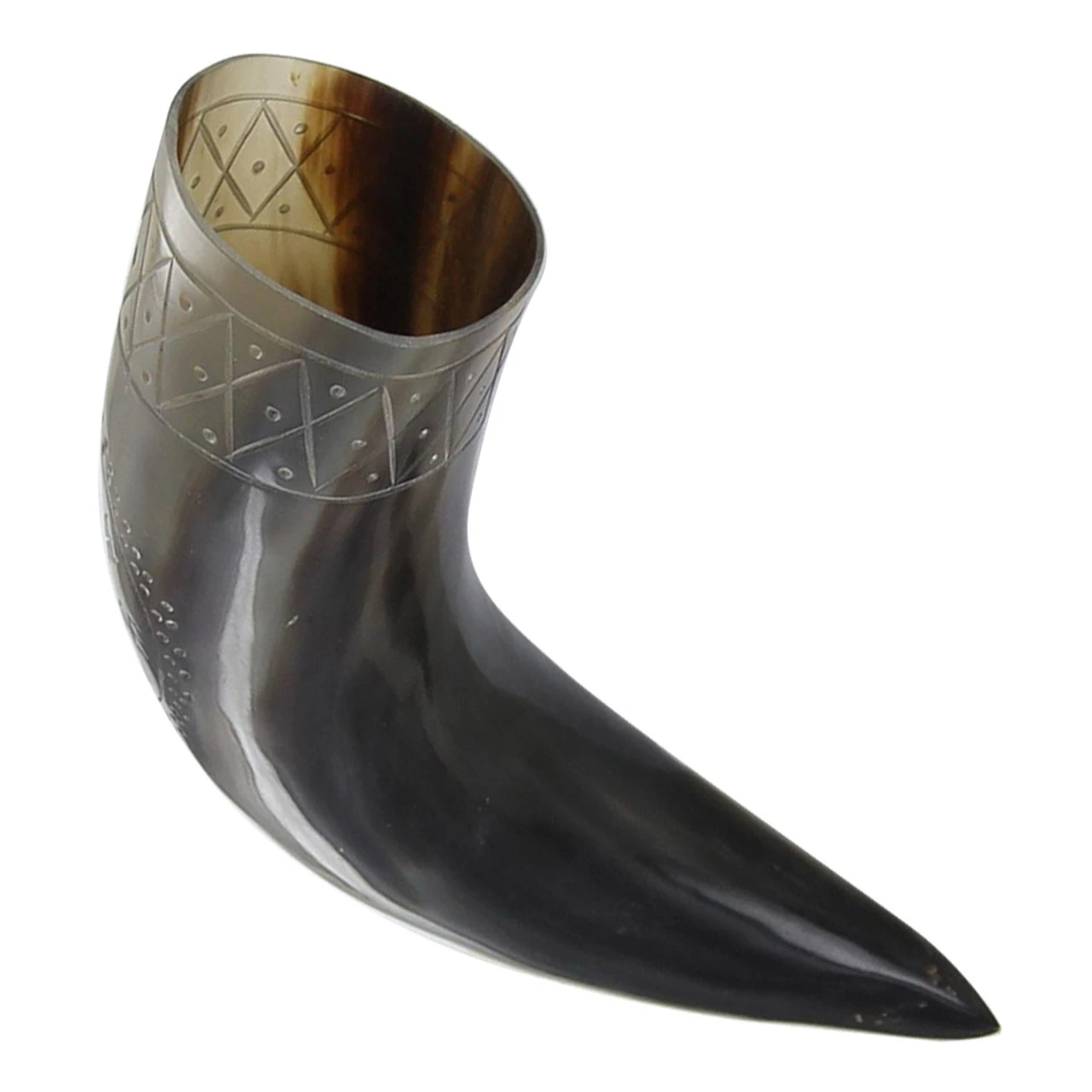 Norse Era Icelandic Vegvisir Engraved Drinking Horn 4 Norse Era Icelandic Vegvisir Engraved Drinking Horn - Image 4