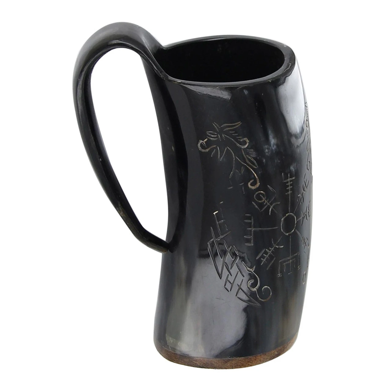 Norse Viking Icelandic Vegvisir Jormungandr Drinking Horn Mug 4 Norse Viking Icelandic Vegvisir Jormungandr Drinking Horn Mug - Image 4