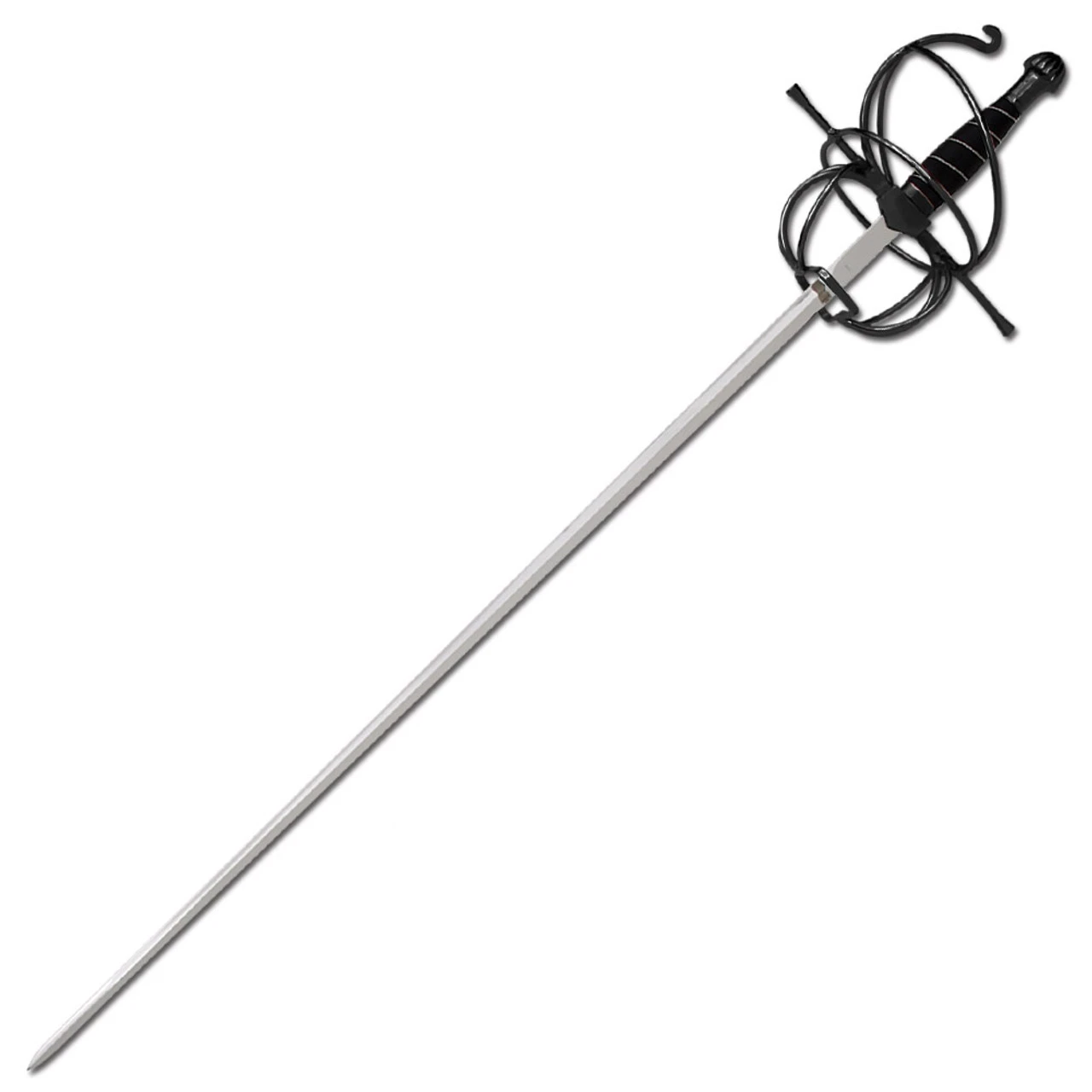 Rapier Spiral Swept Hilt Renaissance Sword Black 3 Rapier Spiral Swept Hilt Renaissance Sword Black - Image 3