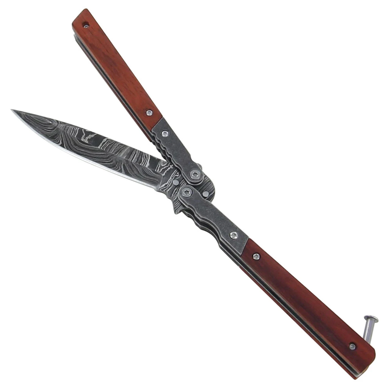 Damascus Steel Call Of Wild Butterfly Fanning Knife 2 Damascus Steel Call Of Wild Butterfly Fanning Knife - Image 2