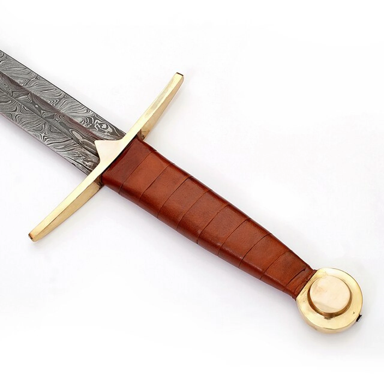 Full Tang Wolfskin Raider Damascus Steel Viking Sword 6 Full Tang Wolfskin Raider Damascus Steel Viking Sword - Image 6