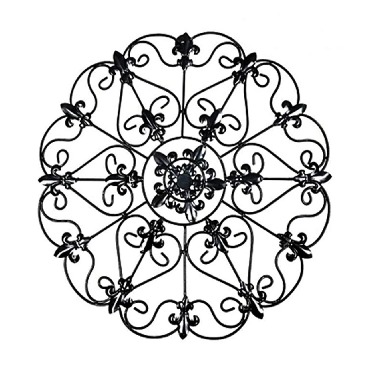 Elegant Round Fleur De Lis Medallion Scrollwork Wall Decoration 1 Elegant Round Fleur De Lis Medallion Scrollwork Wall Decoration